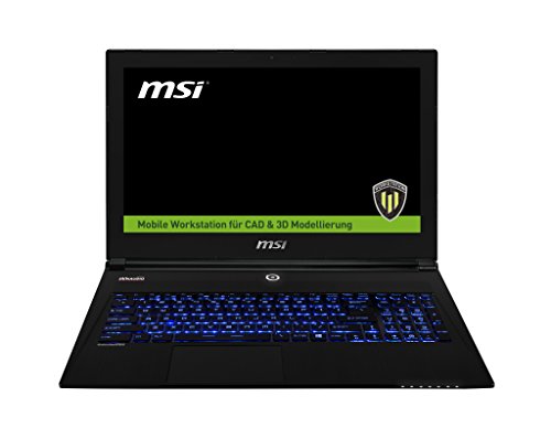 MSI WS60-2OJU16SR21W7P 39,6 cm (15,6 Zoll) Laptop (Intel Core I7-4720HQ, 2,6GHz, 16GB RAM, 256GB HDD, Win 7 Pro) schwarz