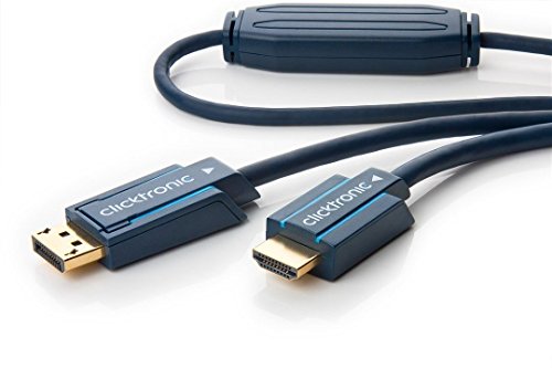 Clicktronic 70720 Casual HDMI Kabel (Hochgeschwindigkeits-Adapter von DisplayPort auf HDMI, 2m) blau