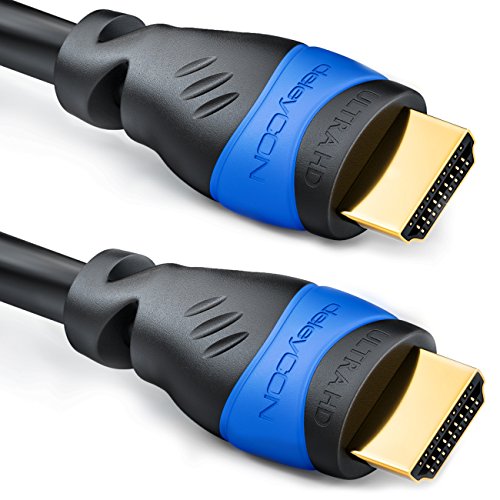 deleyCON 2m HDMI Kabel   HDMI 2.0 / 1.4a kompatibel   High Speed mit Ethernet (Neuster Standard)   ARC   3D   4K Ultra HD (1080p/2160p)