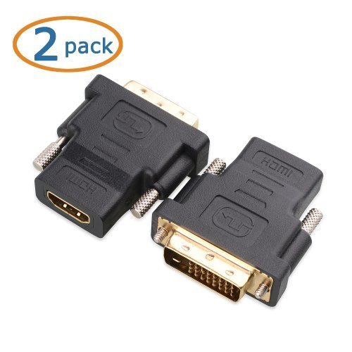 Cable Matters (2 Pack) Vergoldete DVI-D Dual Link auf HDMI (St – Bu) Adapter – 4K Resolution Ready