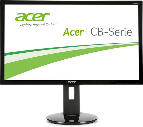 Acer CB280HKbmjdppr 71 cm (28 Zoll) Monitor (DVI, HDMI, Displayport, miniDisplayport, Höhenverstellbar, Pivot, UHD 3.840 x 2.160, 1ms Reaktionszeit, Lautsprecher) schwarz