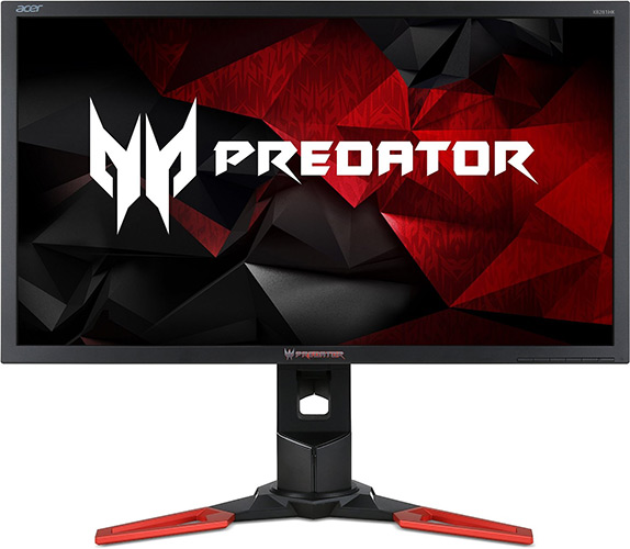 Acer Predator XB281HKbmiprz 71 cm (28 Zoll) Monitor (HDMI, Displayport, USB 3.0, Höhenverstellbar, 1ms Reaktionszeit, NVIDIA G-Sync) schwarz/rot