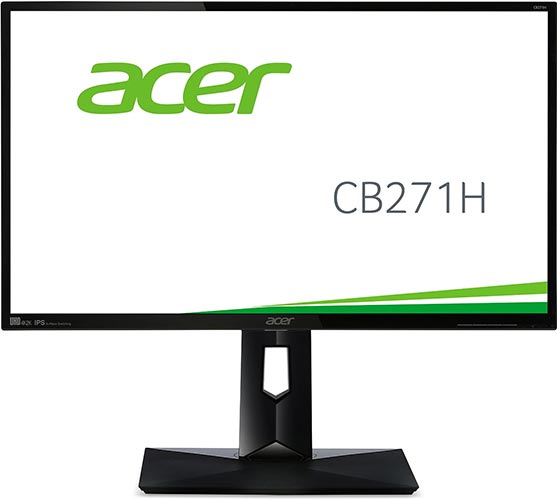 Acer CB1 (CB271HKbmjdprx) 69 cm (27 Zoll) Monitor (DVI, HDMI 2.0, Displayport, Höhenverstellbar, Pivot, UHD 3.840 x 2.160, 10 Bit, 4ms Reaktionszeit, Lautsprecher, EEK C) schwarz