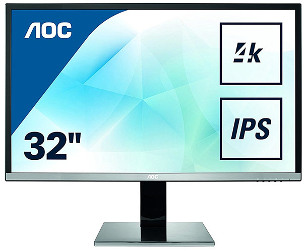 AOC U3277PWQU 80,01 cm (32 Zoll) Monitor (VGA, DVI, HDMI, 5ms Reaktionszeit, DisplayPort, 3840 x 2160, 60 Hz, Pivot, UHD) schwarz